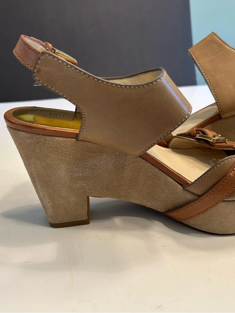 MICHAEL Michael Kors Brown Leather Block Heel Sandals